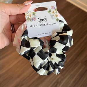 MacKenzie-Childs Black and White Checkered Scrunchie Set